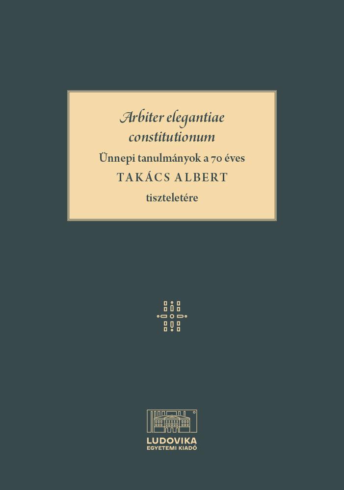 A Takács Albert tiszteletére írt ünnepi kötet borítója